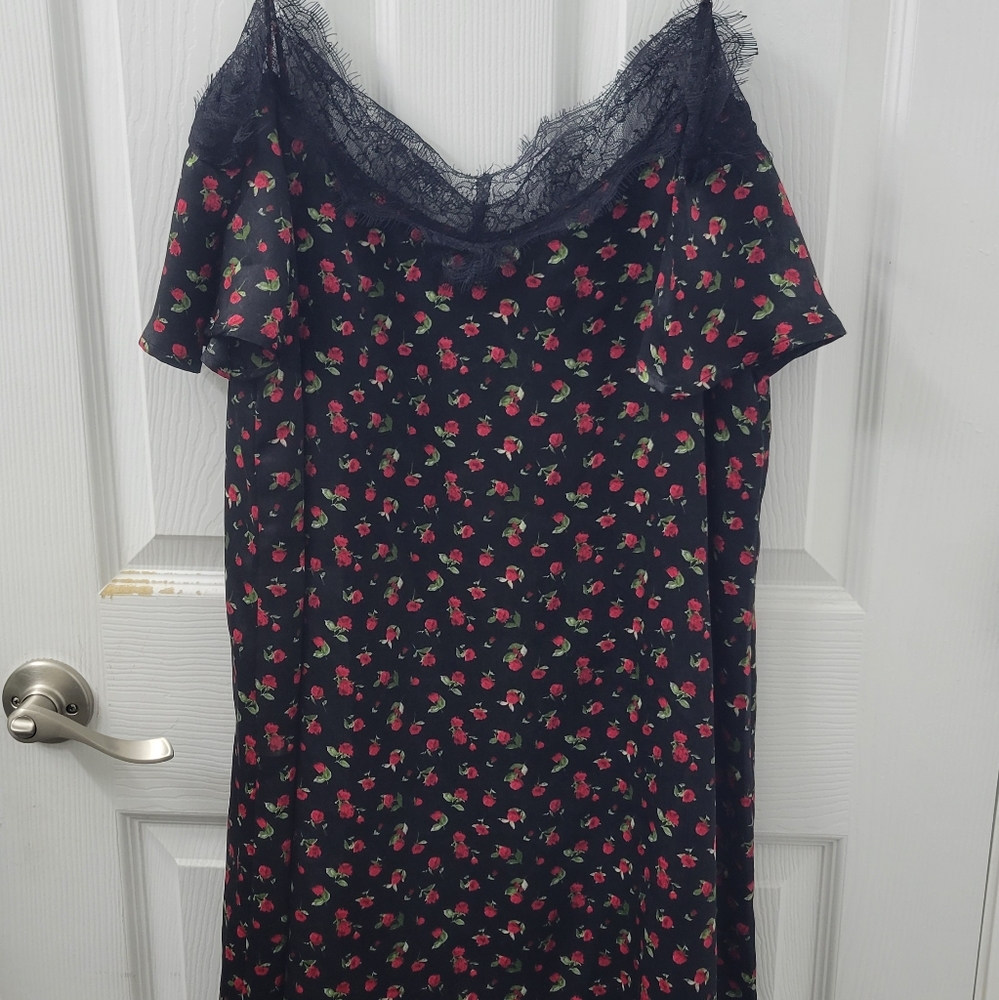 Floral slip satin dress